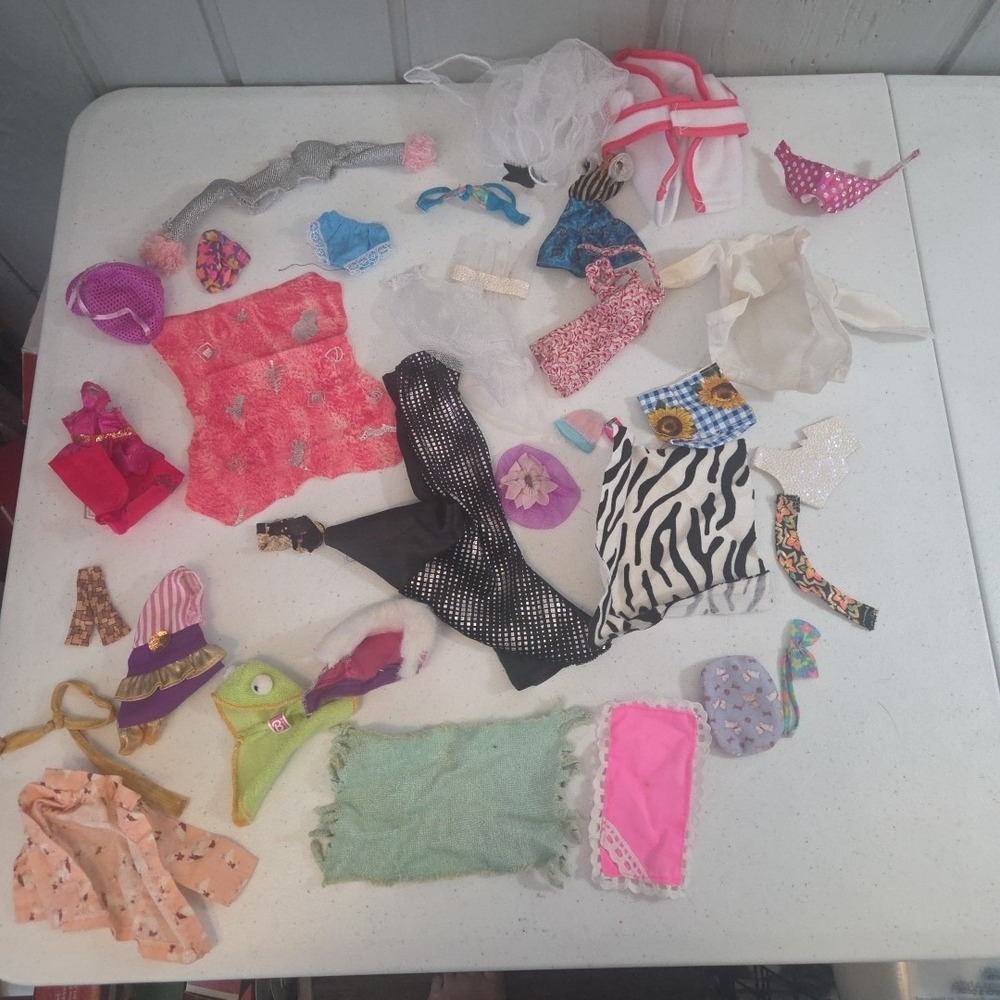 Vintage lot Mod Barbie Doll Clone Handmade Dresses Clothes PJ Swim Tops Bath